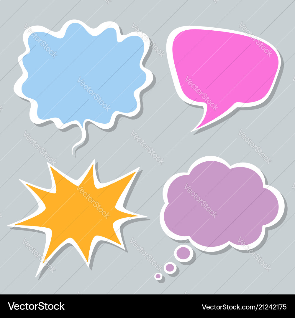 Set of colorful speech bubbles with shadow Set of colorful speech bubbles with shadow vector image