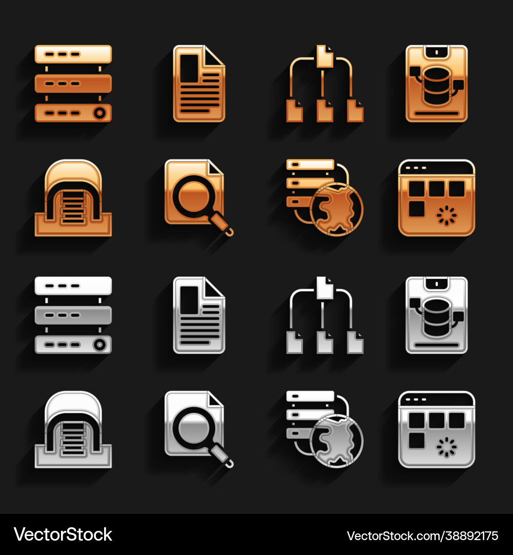 Set search concept with folder server data web Set search concept with folder server data web vector image