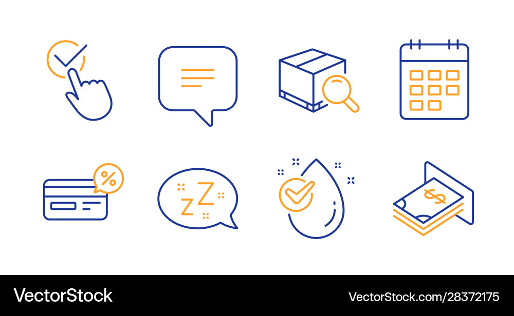 Sleep text message and checkbox icons set Sleep text message and checkbox icons set vector image