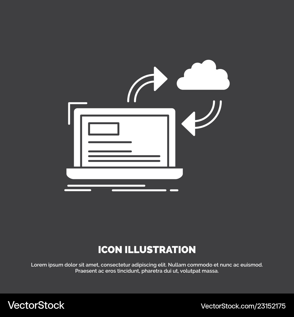 Sync processing data dashboard arrows icon glyph Sync processing data dashboard arrows icon glyph vector image