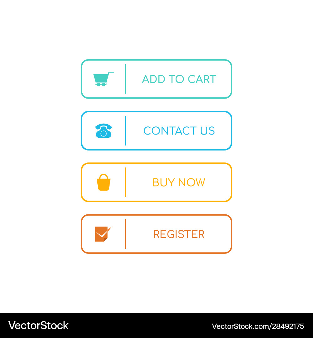 Web buttons flat design Web buttons flat design vector image