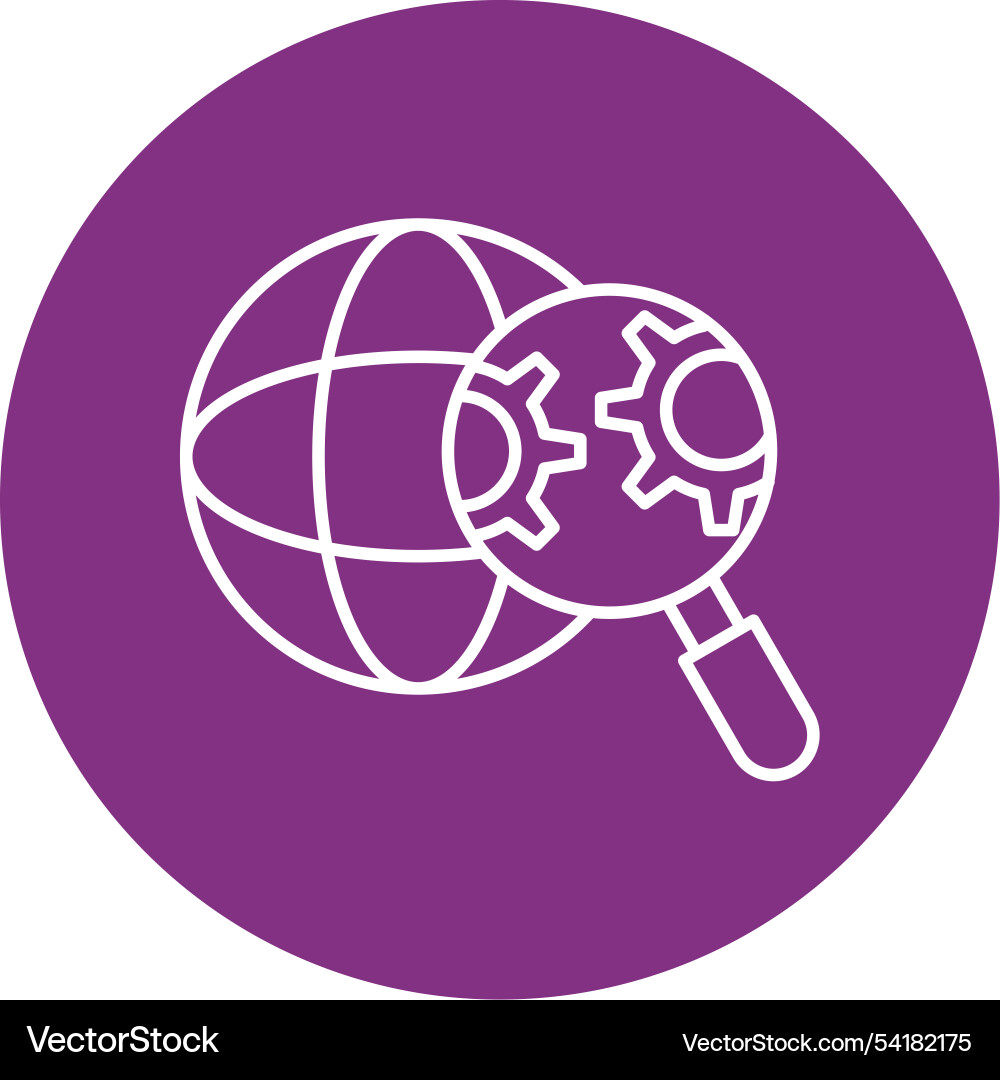 Web search engine line circle icon Vector Image