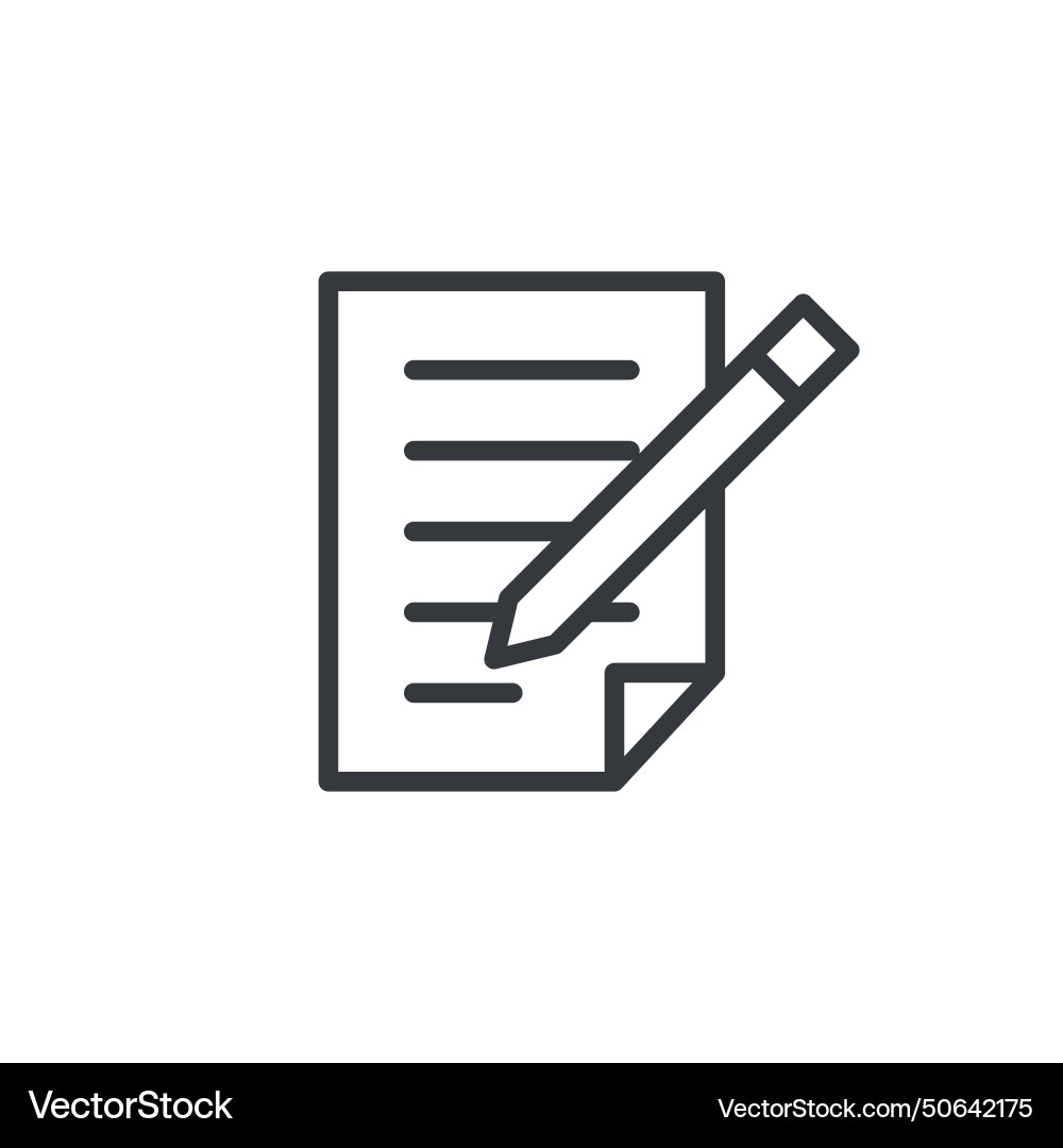 Writing icon document notepad paper vector image