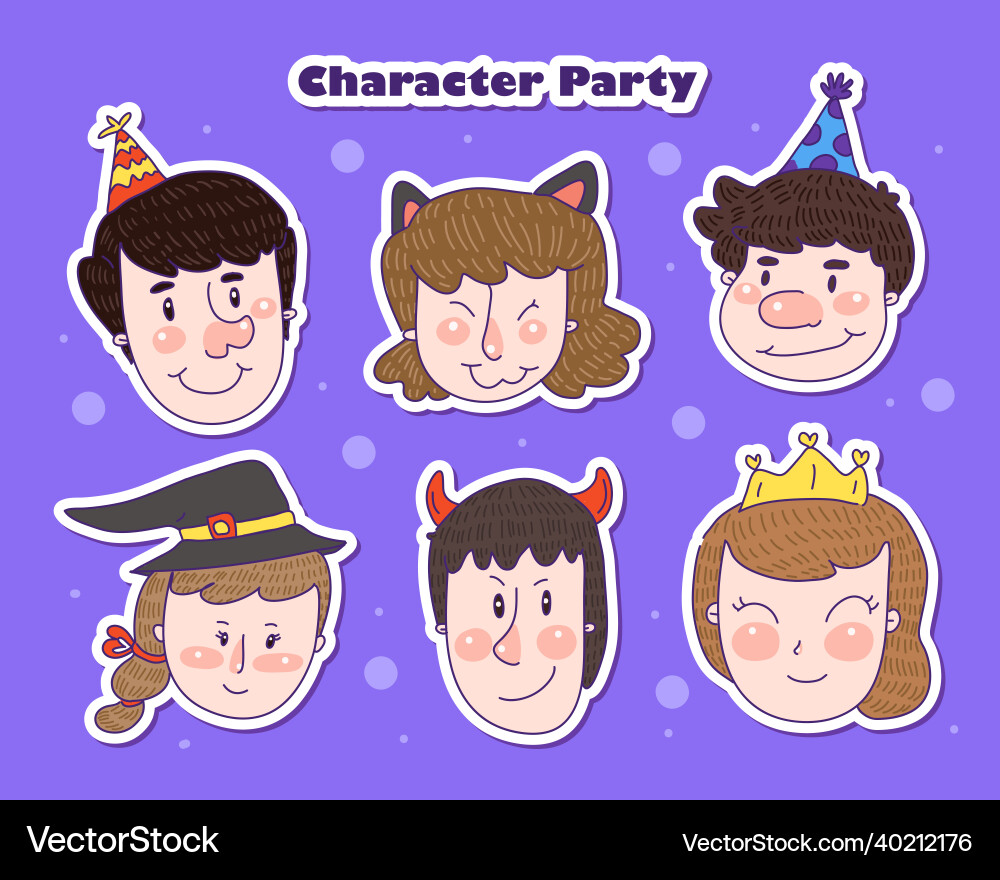 Big bundle of isolated elements for character Vector Image