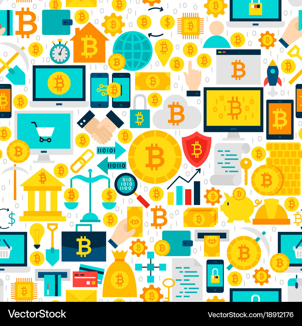 Bitcoin Tile Pattern vector image