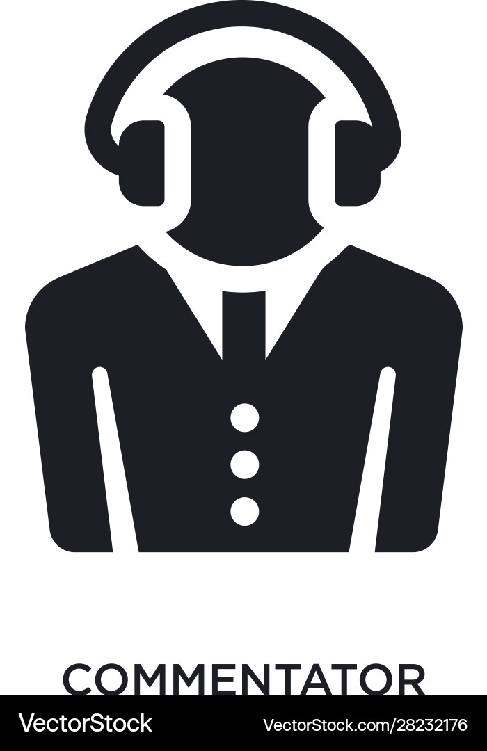 Black commentator isolated icon simple element vector image
