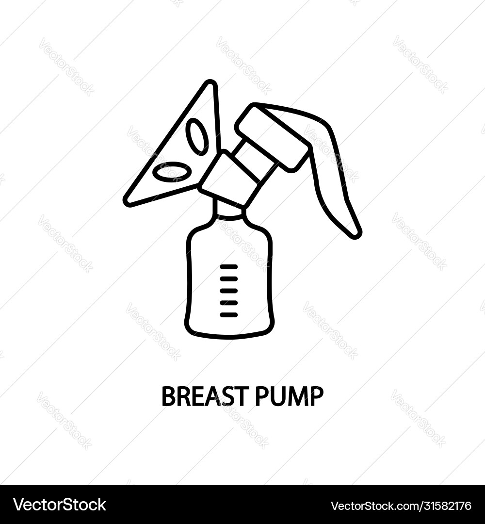 Breast pump line icon childbirth equipment Breast pump line icon childbirth equipment vector image