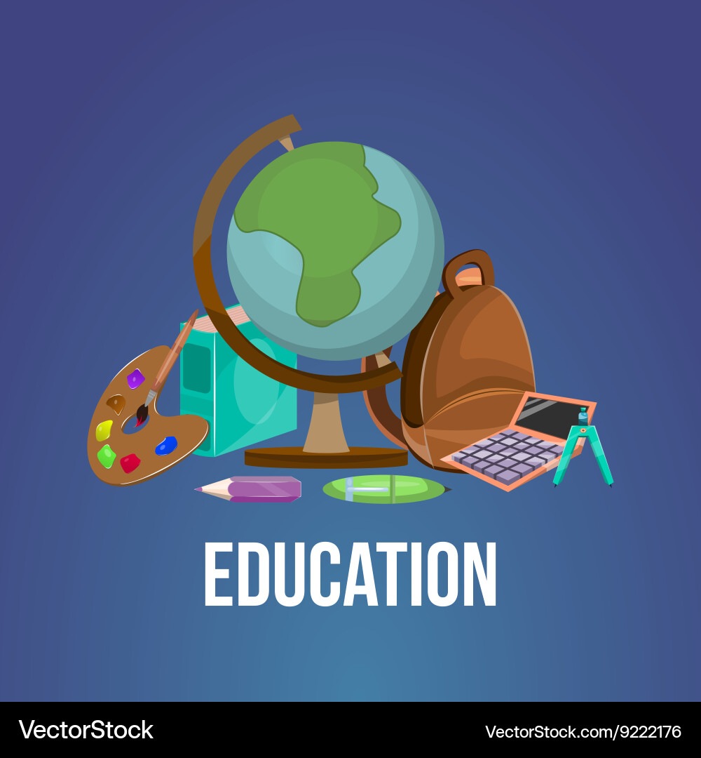 Cartoon education poster vector image