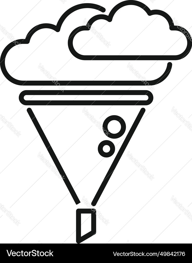 Cloud data filter icon outline upload Cloud data filter icon outline upload Vector Image