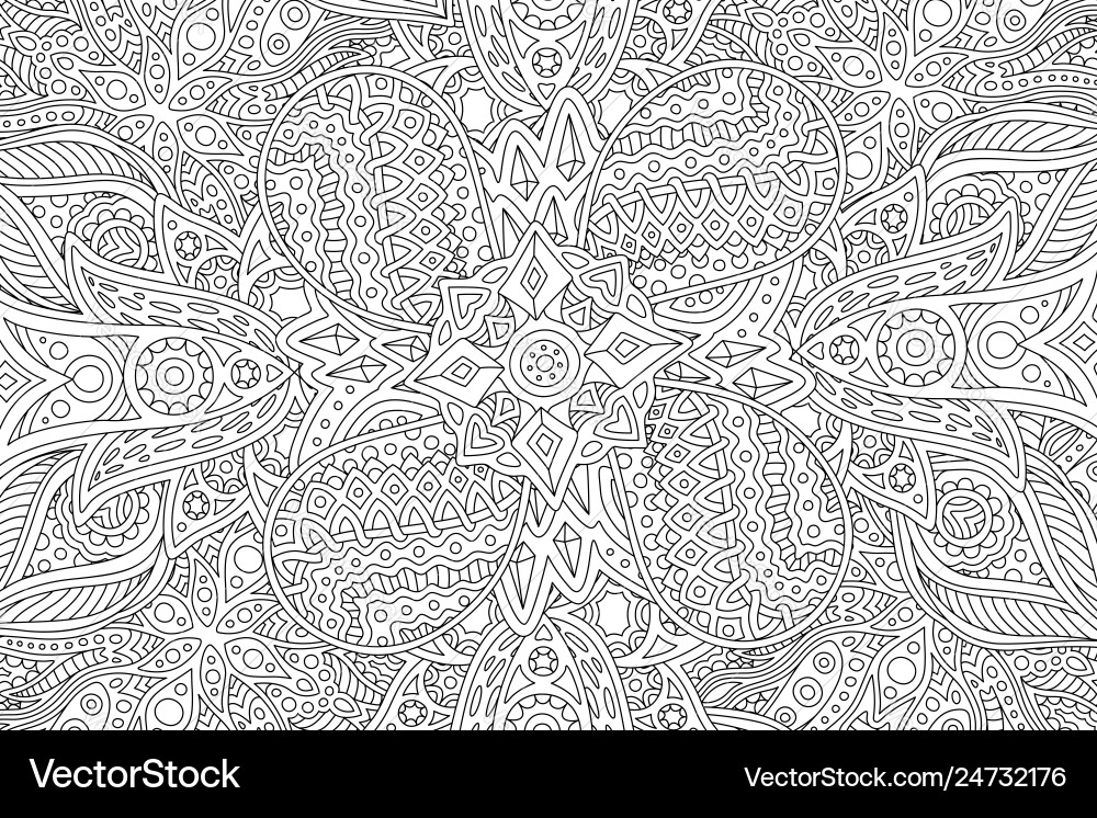 Coloring book page with abstract linear pattern Coloring book page with abstract linear pattern vector image