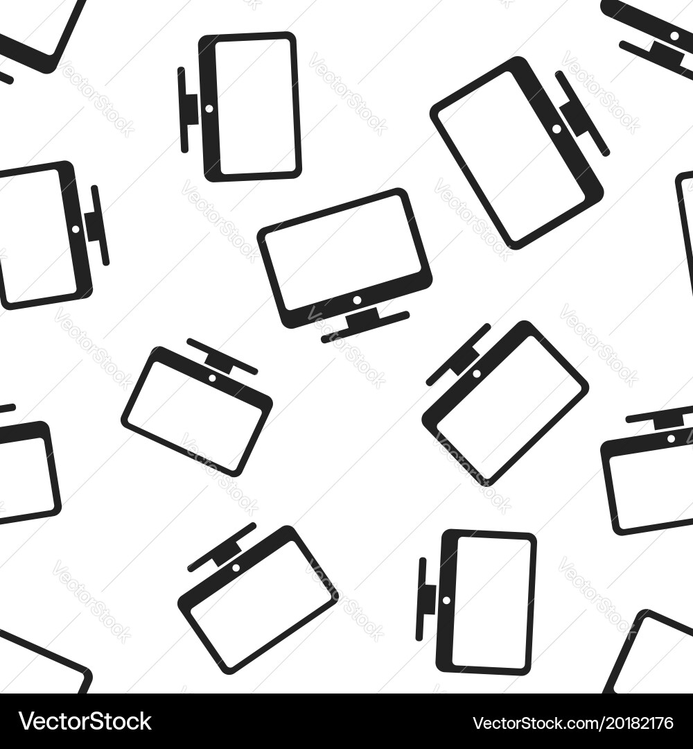 Computer monitor seamless pattern background vector image