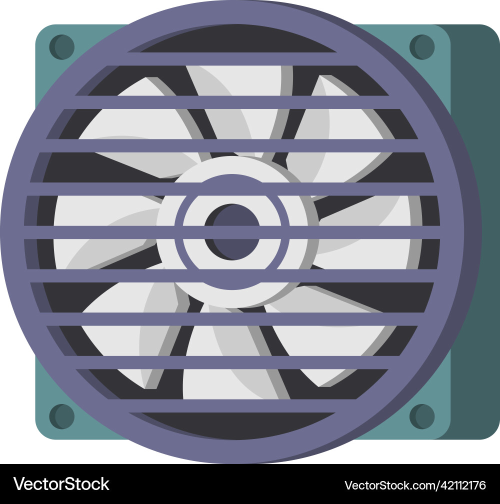 Computer processor cooling system with circle fan Computer processor cooling system with circle fan vector image