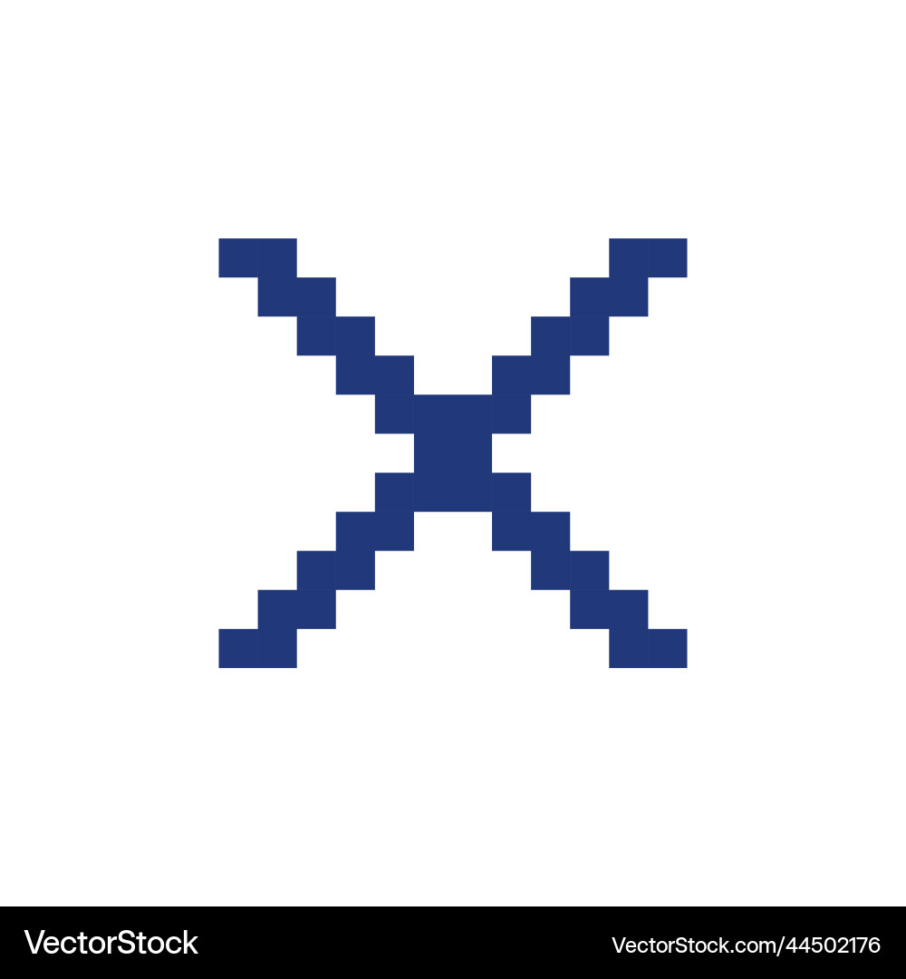 Cross mark pixelated rgb color ui icon Cross mark pixelated rgb color ui icon vector image