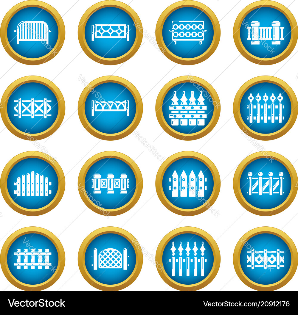 Different fencing icons set simple style Different fencing icons set simple style vector image