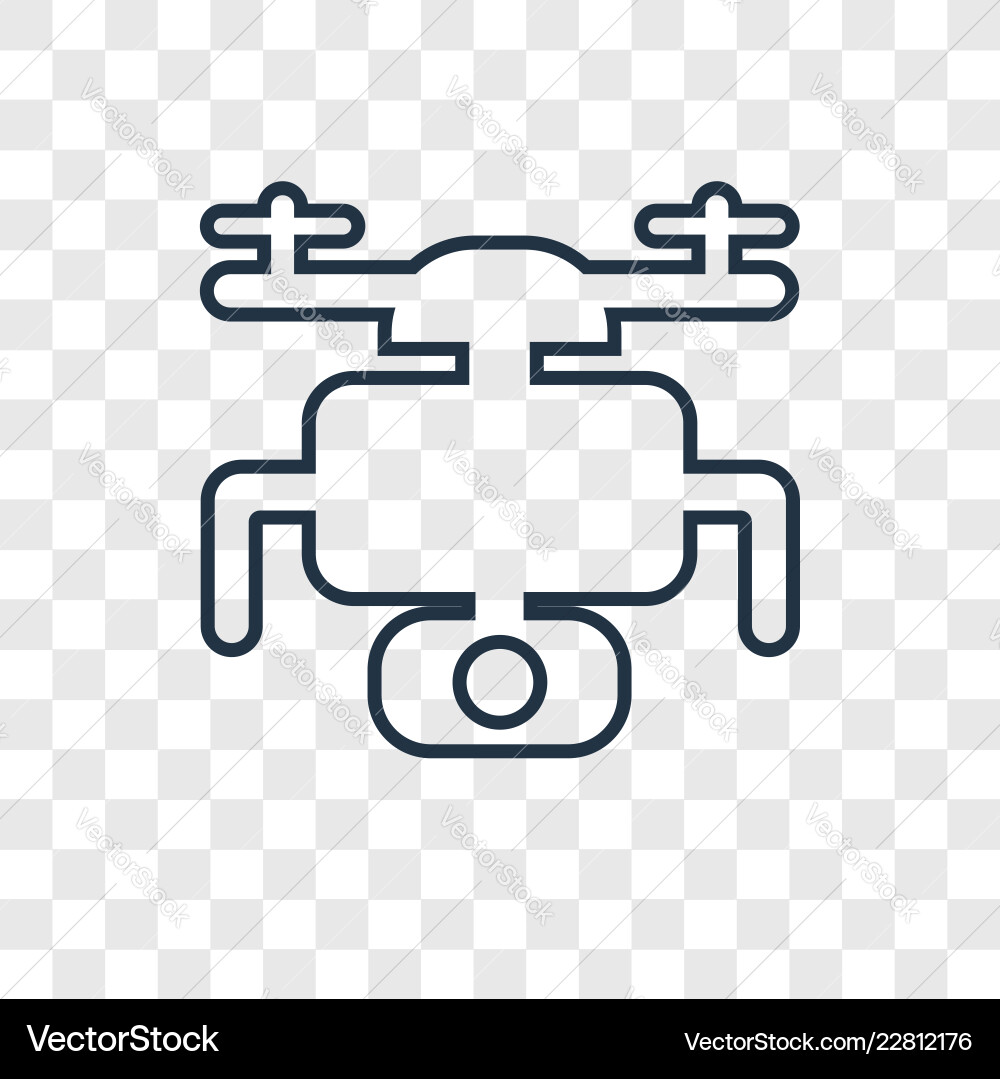 Drone concept linear icon isolated on transparent Drone concept linear icon isolated on transparent vector image