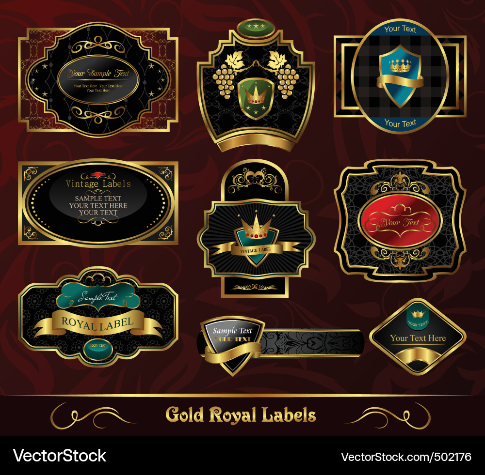 Elegant Gold Label Set vector image