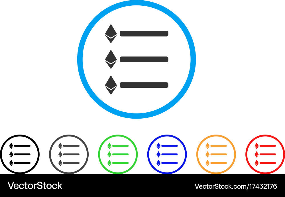 Ethereum list rounded icon vector image