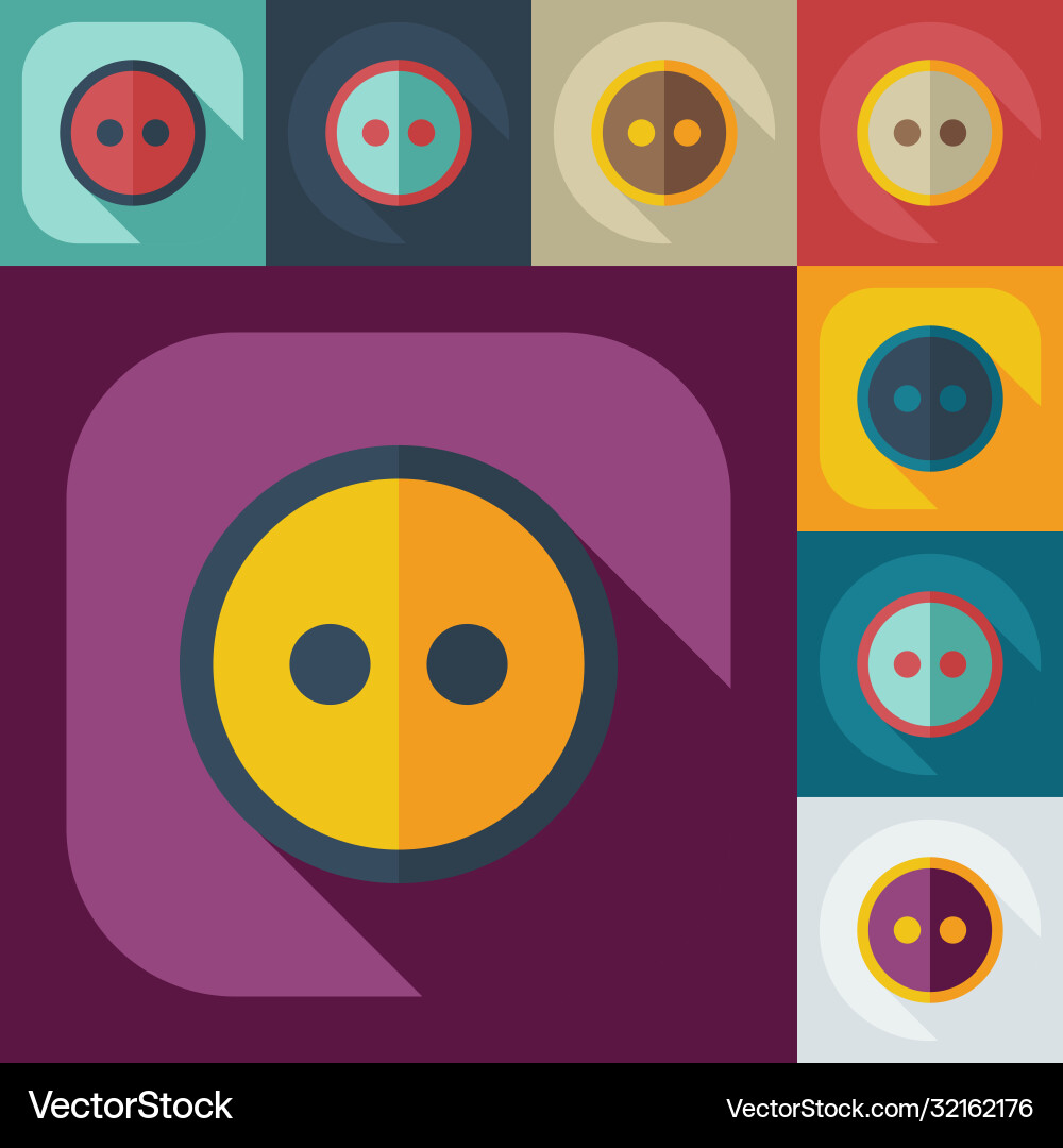 Flat modern design with shadow icons button vector image