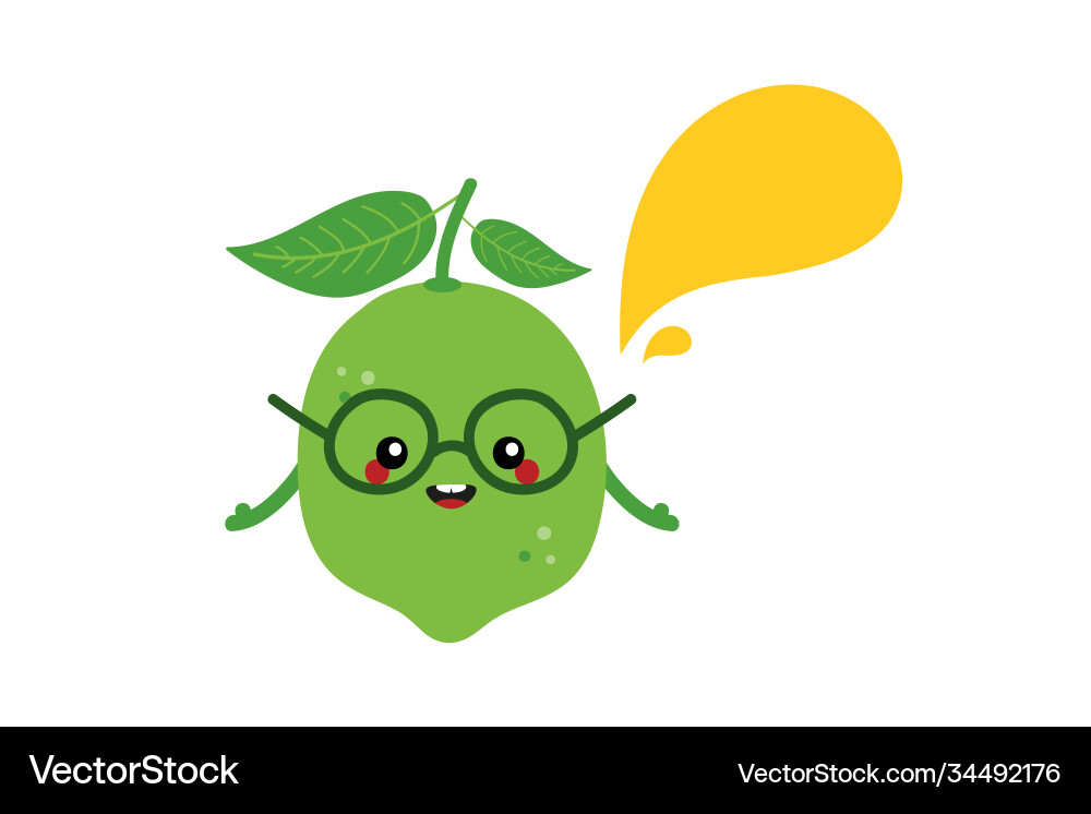 Green lime character with speech bubble Green lime character with speech bubble vector image