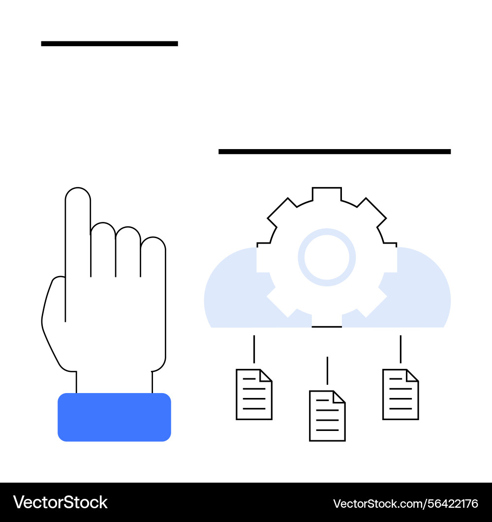 Hand interacting with cloud-based automation Hand interacting with cloud-based automation Vector Image