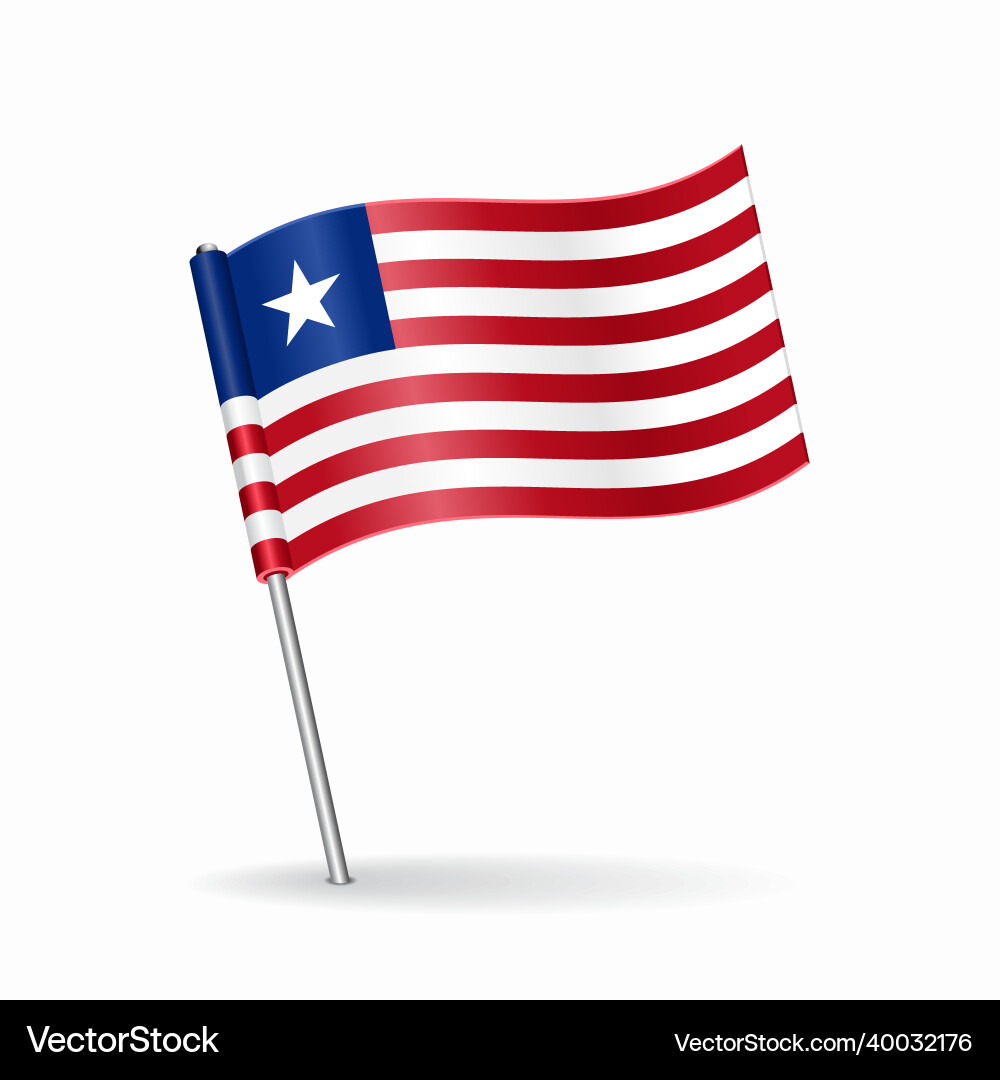 Liberian flag map pointer layout Liberian flag map pointer layout vector image