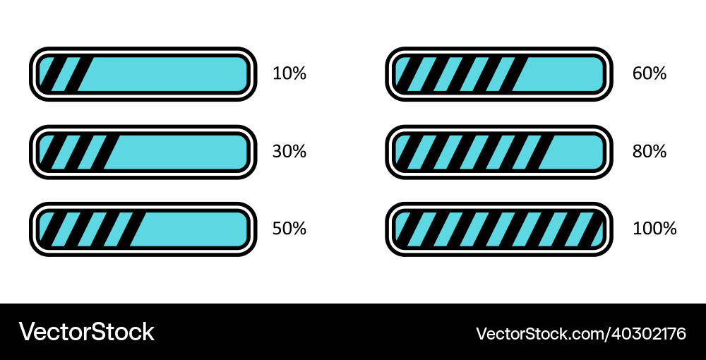 Loading bar progress status templates isolated Loading bar progress status templates isolated vector image