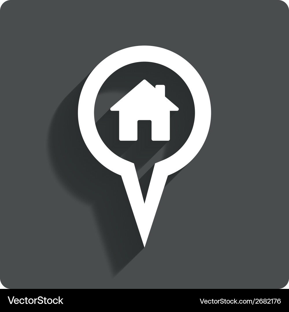 Map pointer house sign icon marker symbol vector image