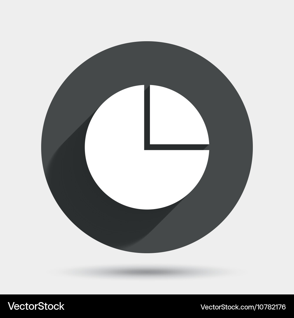 Pie chart graph sign icon diagram button Vector Image