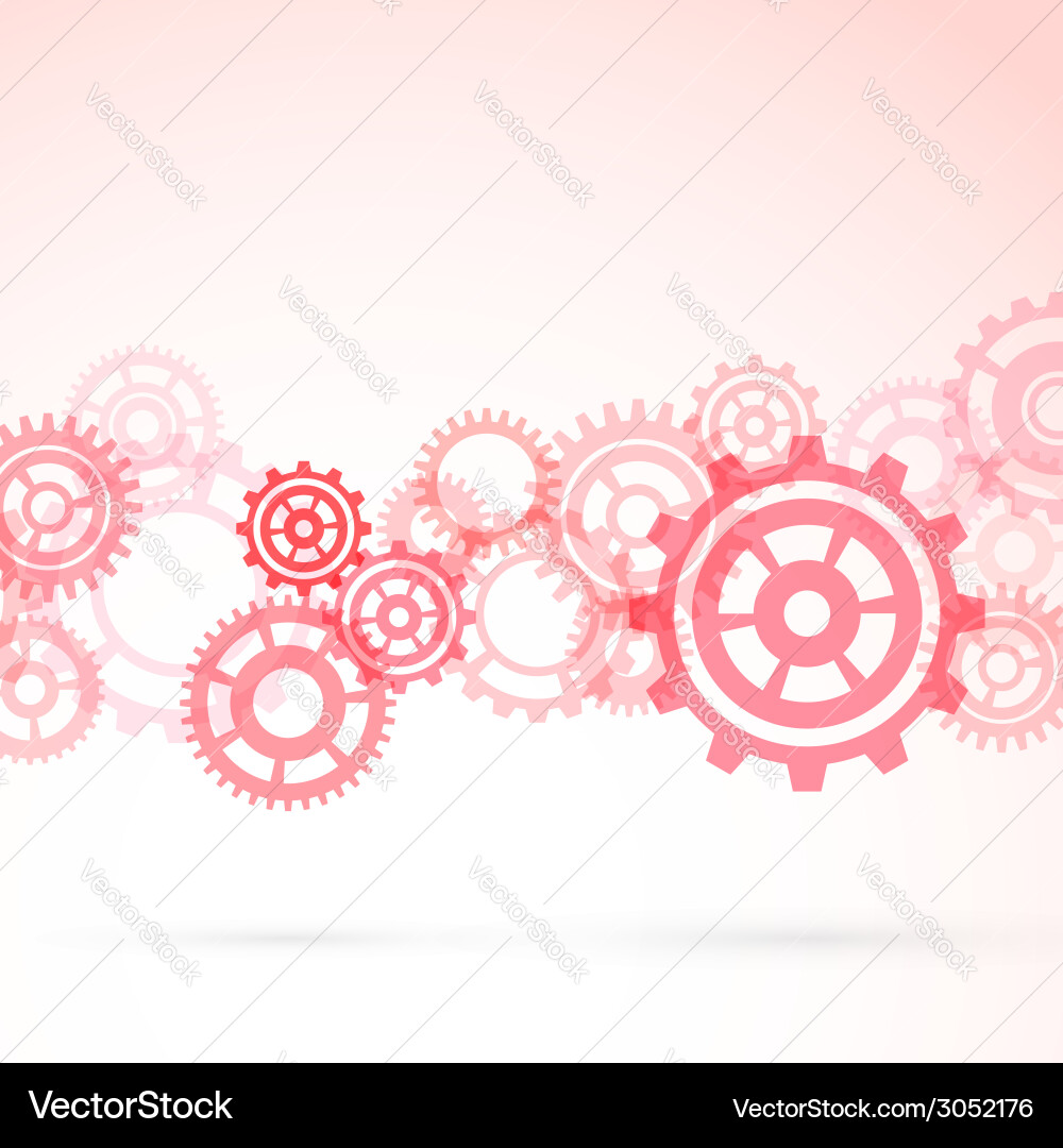Red gear modeling background template Vector Image