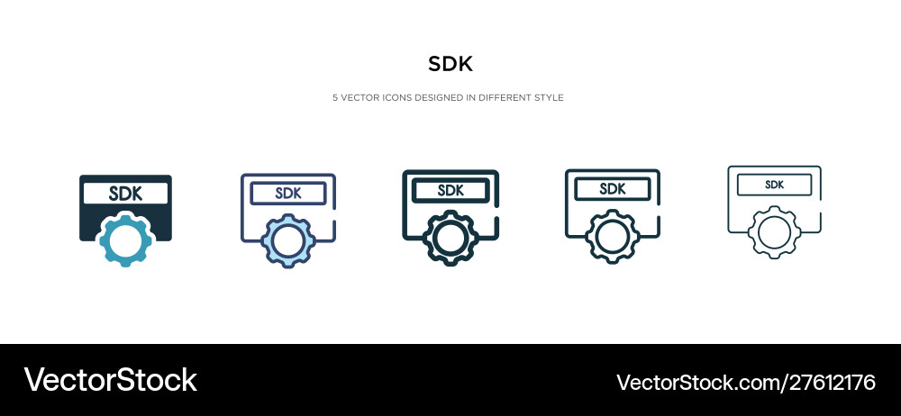Sdk icon in different style two colored Sdk icon in different style two colored Vector Image