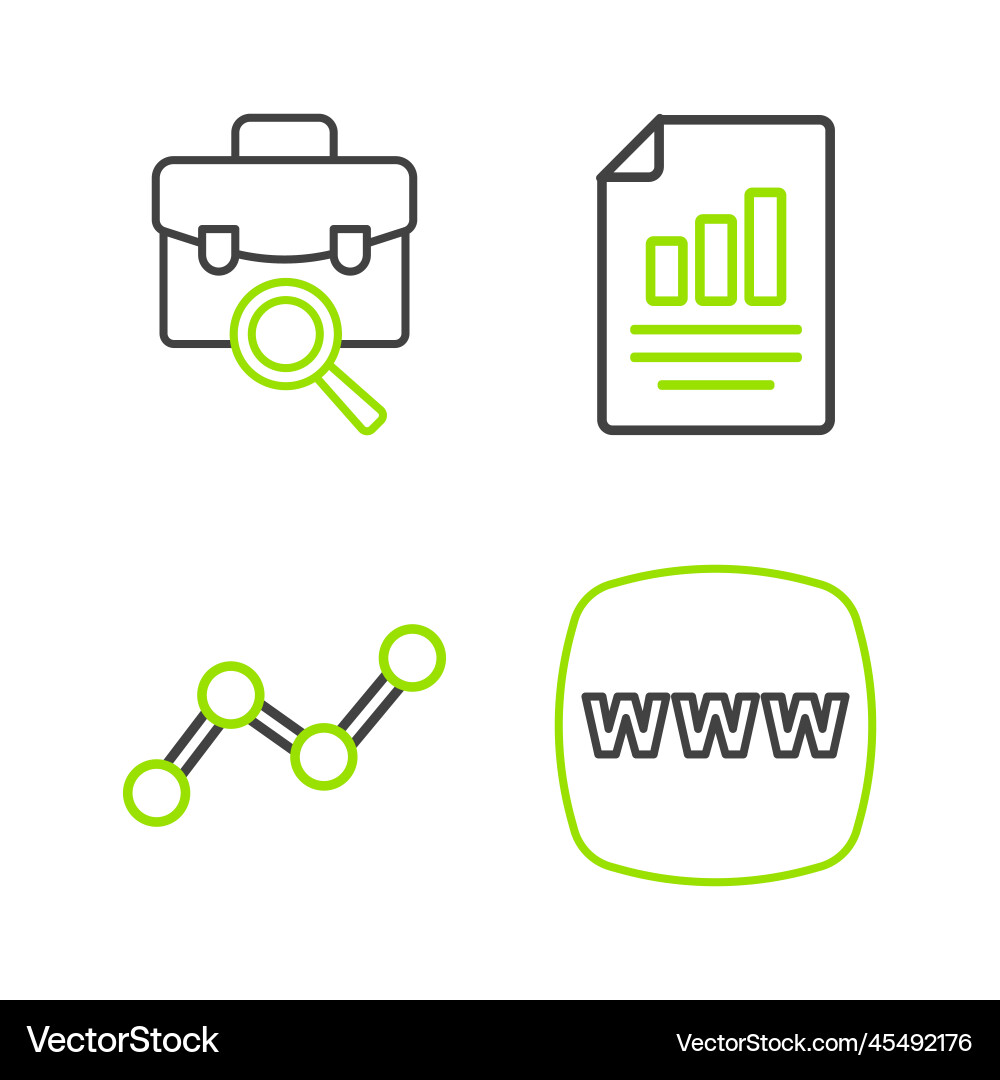 Set line website template graph chart infographic Vector Image