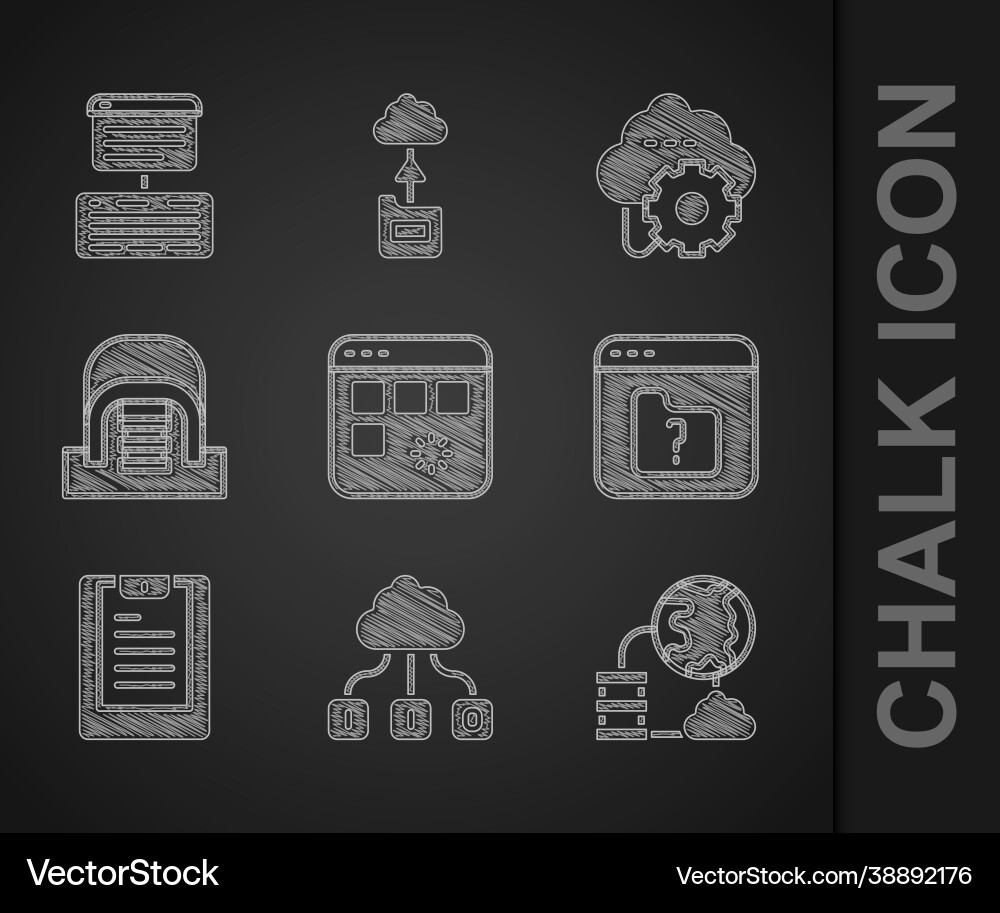 Set loading data window cloud technology transfer Set loading data window cloud technology transfer vector image