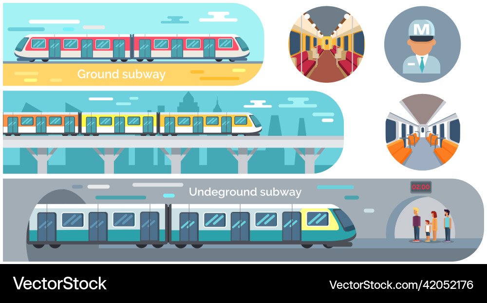 Set with moving staircase navigation passenger Set with moving staircase navigation passenger vector image