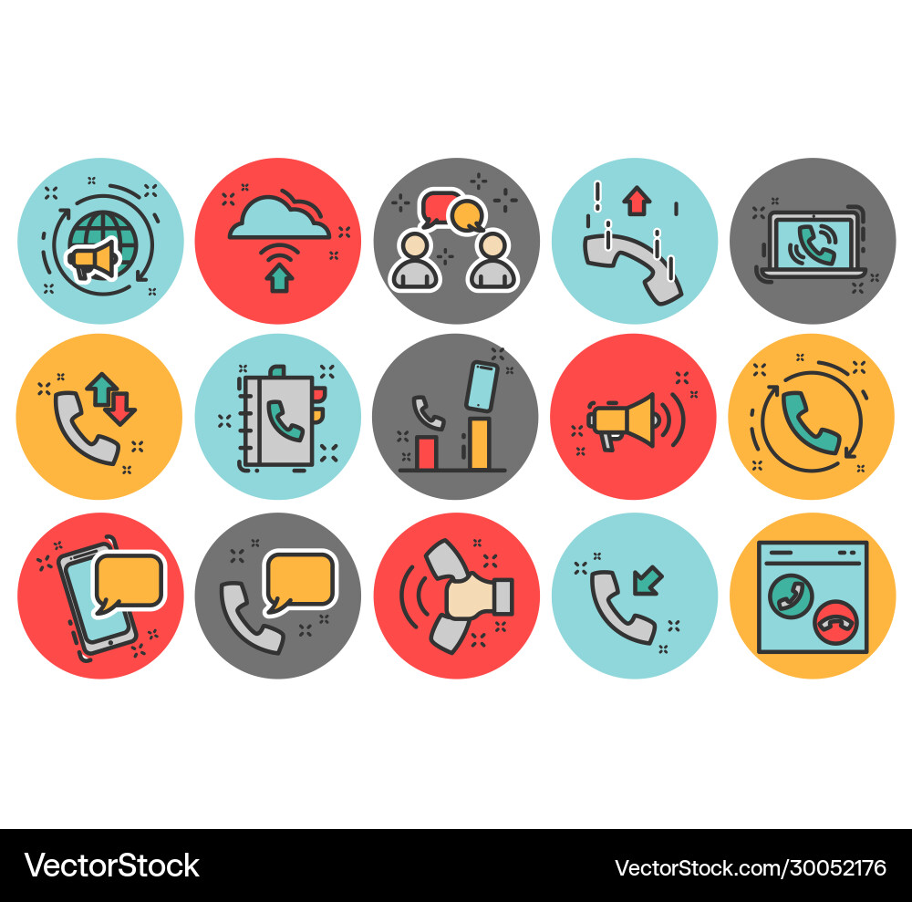 Simple communication icons set Vector Image