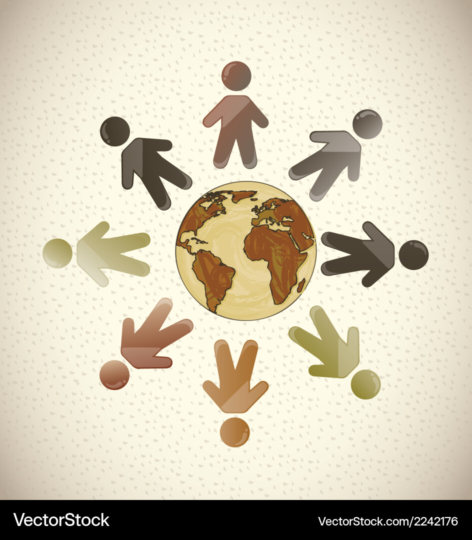 Teamwork design over pattern background vector image