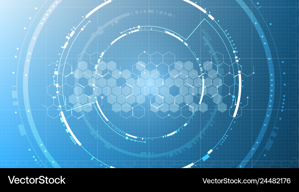 Technologische zukünftige System hexagonale Verschlüsselung Vektorbild