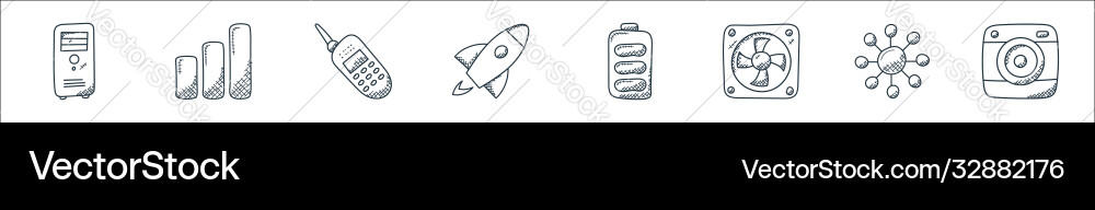 Technology line icons linear set quality Technology line icons linear set quality vector image