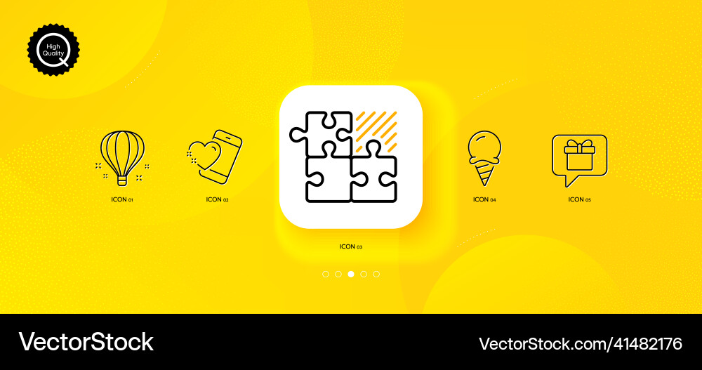 Wish list ice cream and puzzle game minimal line Vector Image