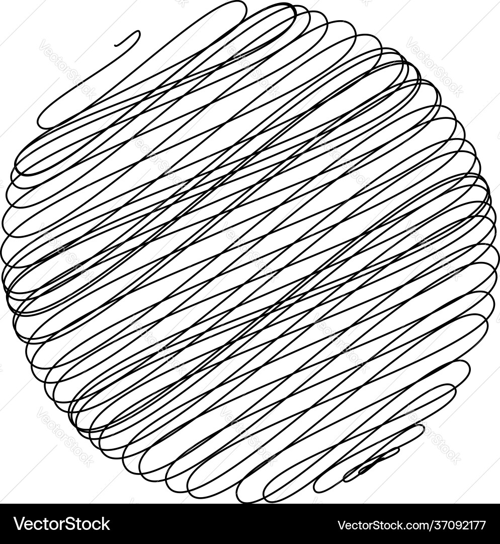 Circle with scribble sketch doodle effect pattern Circle with scribble sketch doodle effect pattern vector image