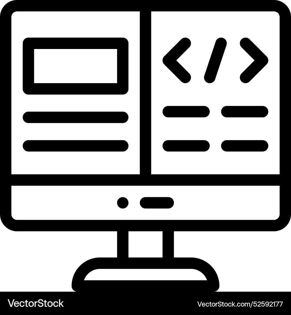 Coding icon thin linear style design isolated Coding icon thin linear style design isolated vector image