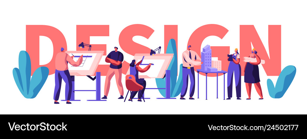 Design engineering banner character invent Design engineering banner character invent vector image
