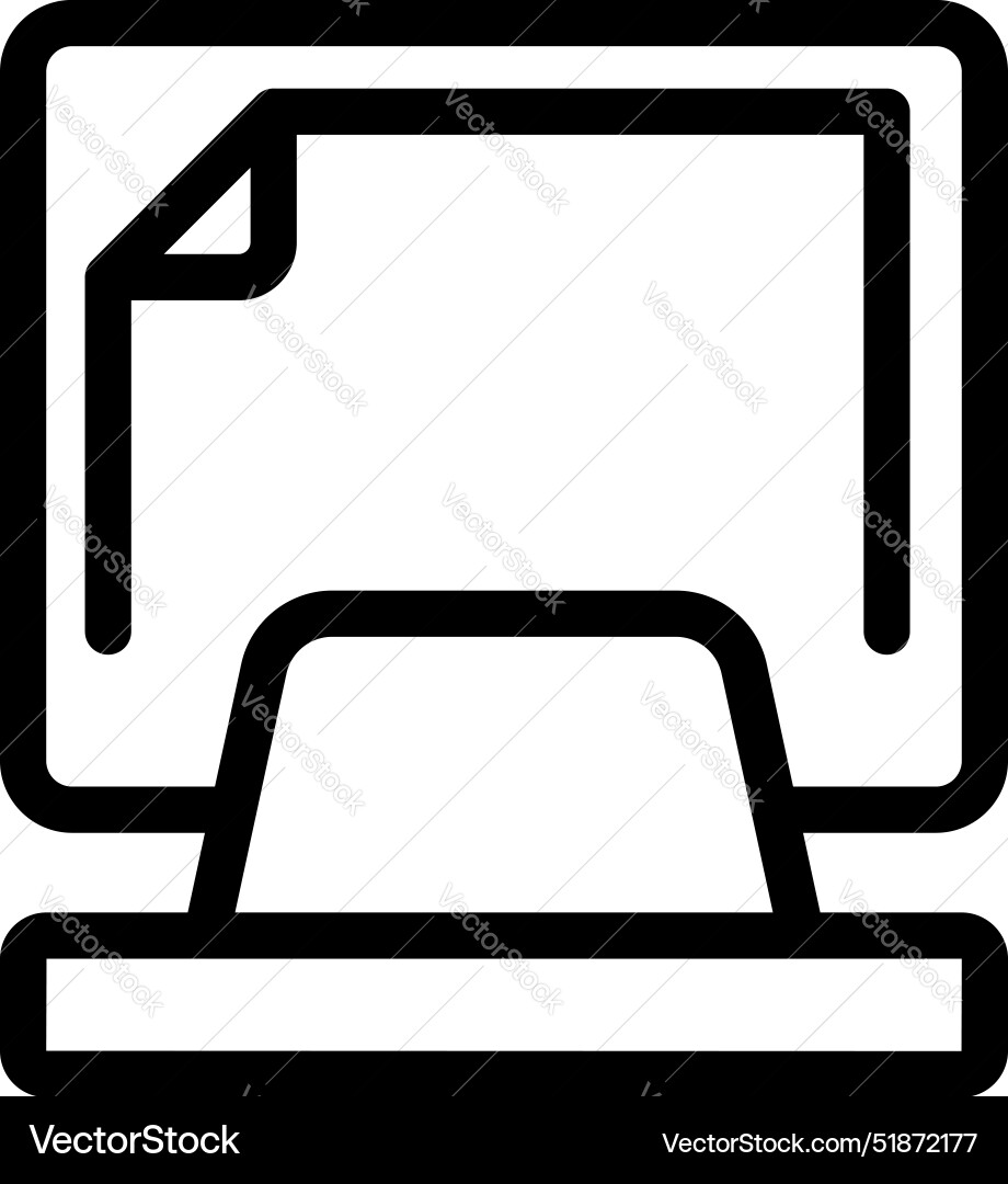Desktop computer displaying digital document icon vector image