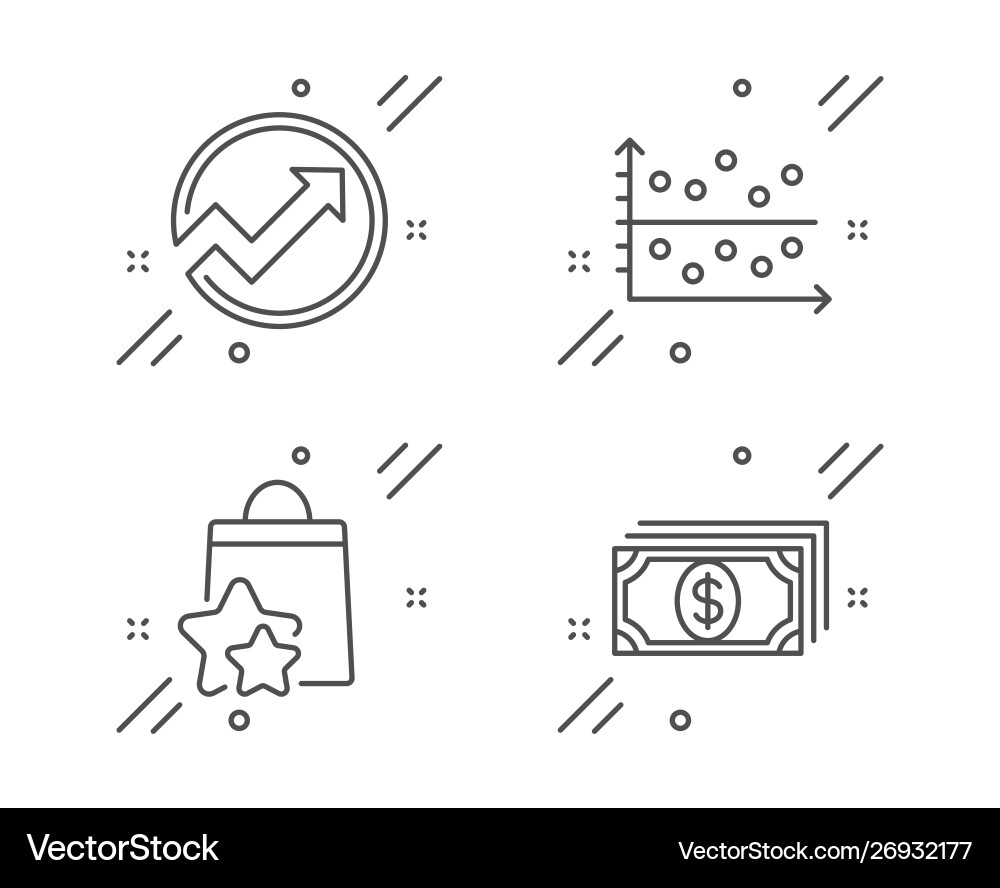 Dot plot audit and loyalty points icons set Dot plot audit and loyalty points icons set vector image