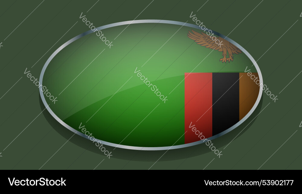 Eclipse shape of zambia flag with original color Vector Image