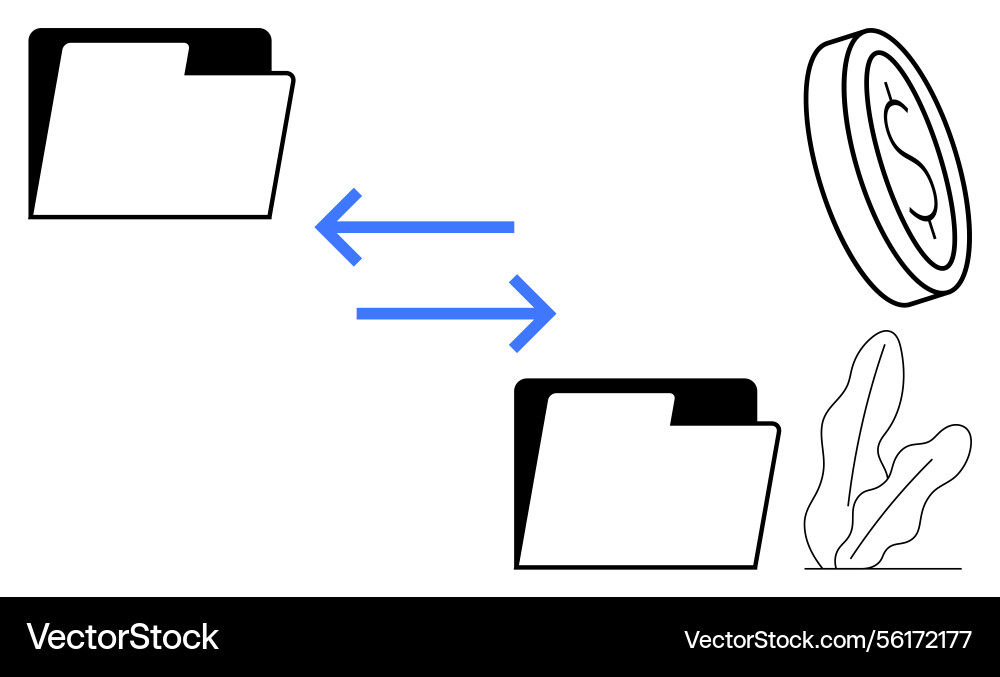 File exchange process highlighting data sharing File exchange process highlighting data sharing Vector Image