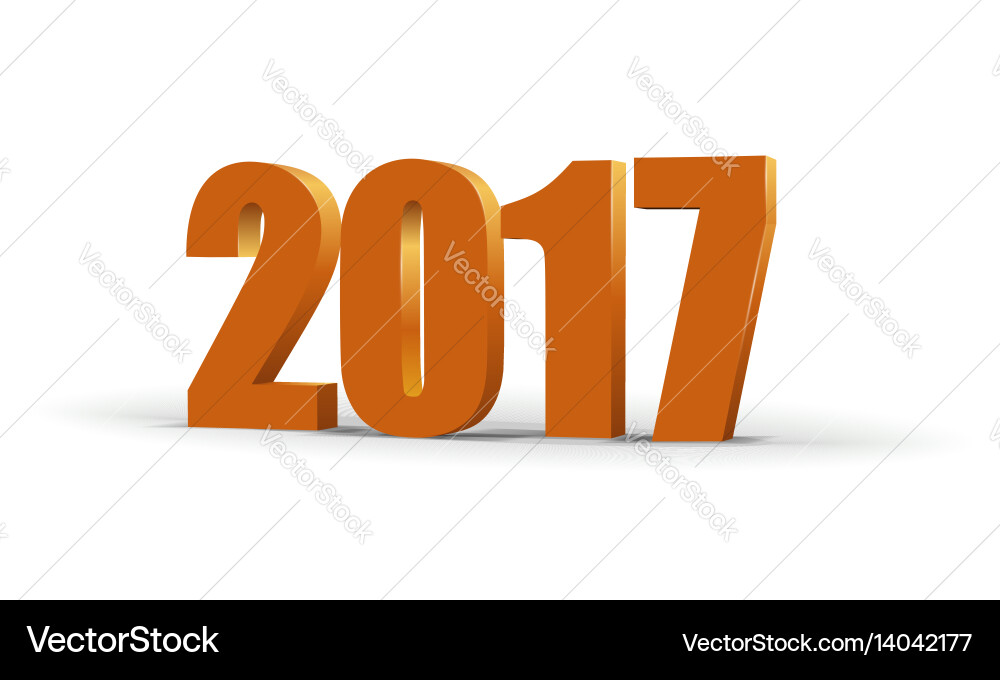Happy new year 2017 celebration 3d text red Vector Image