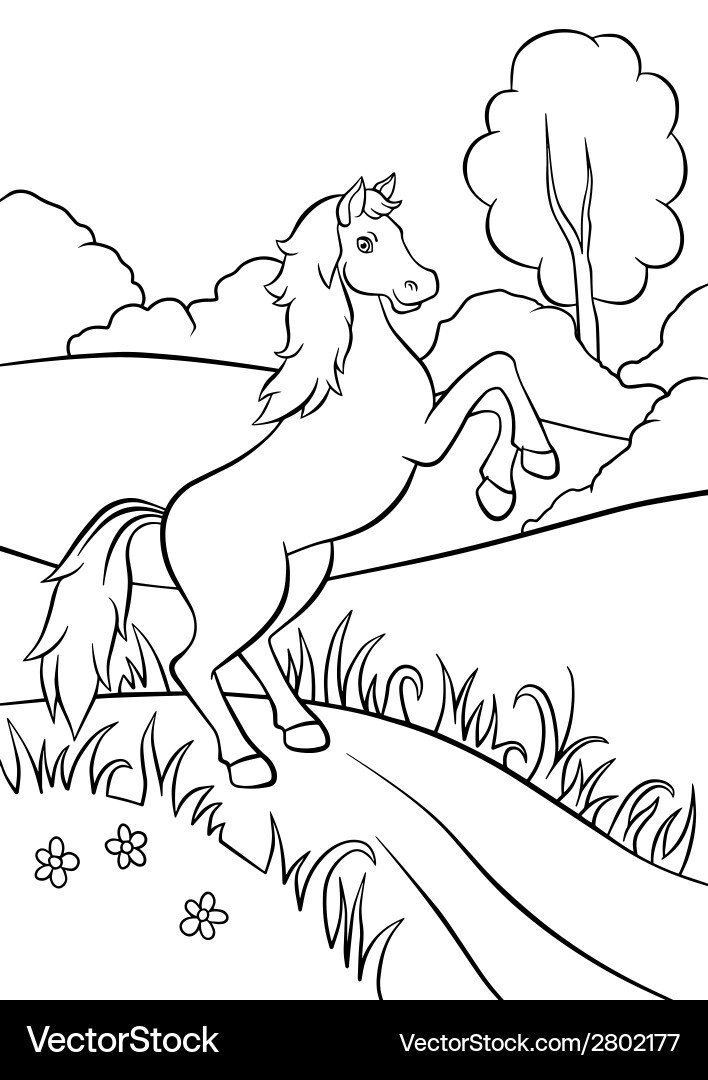 Horse in Field vector image
