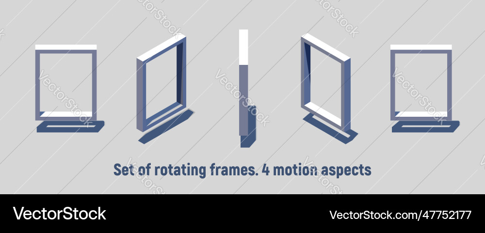Isometric rectangular frame rotating Isometric rectangular frame rotating Vector Image