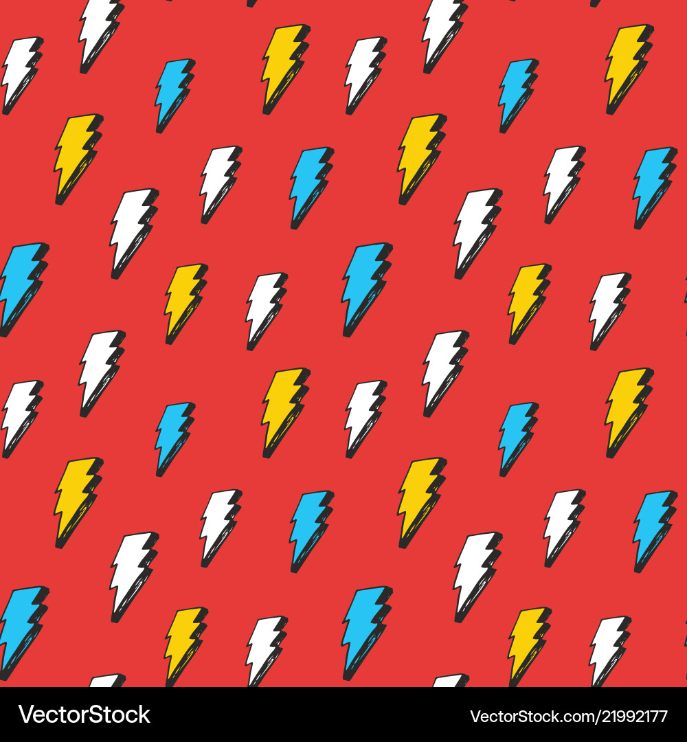 Lightning seamless pattern hand drawn sketched Lightning seamless pattern hand drawn sketched vector image