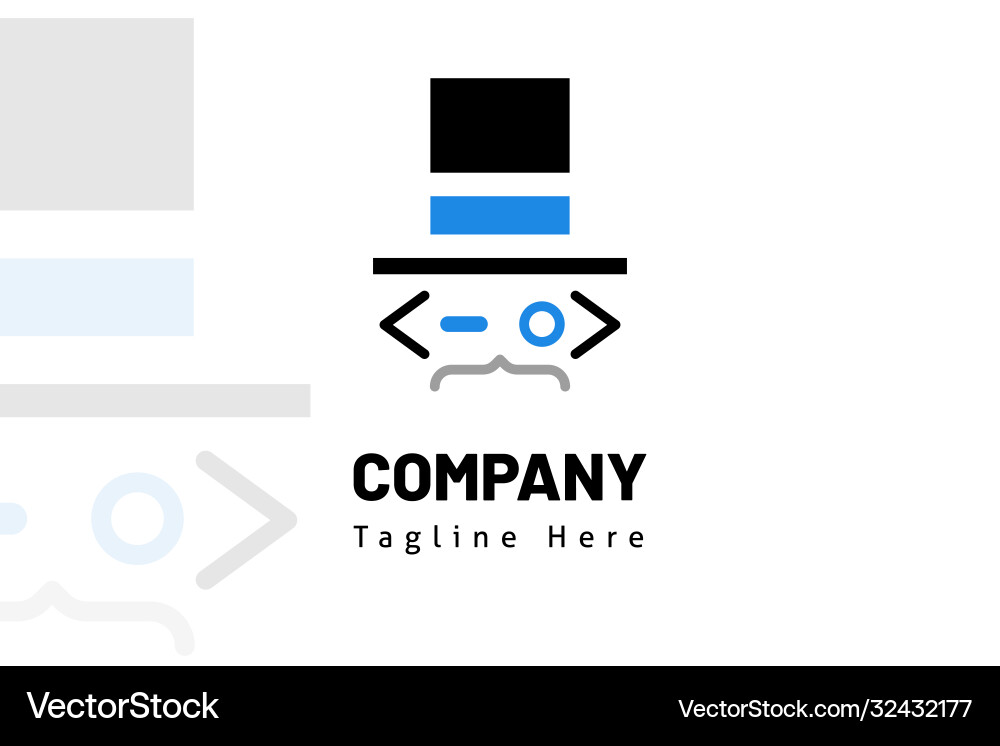 Magician icon with coding logo template Magician icon with coding logo template Vector Image